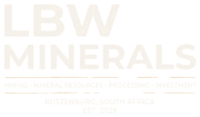 LBW Minerals — mining, mineral resources, processing, investment. Rustenburg, South Africa. Established 2026.
